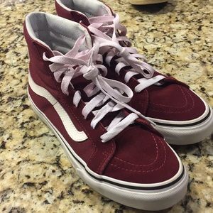 Burgundy vans sk8-hi